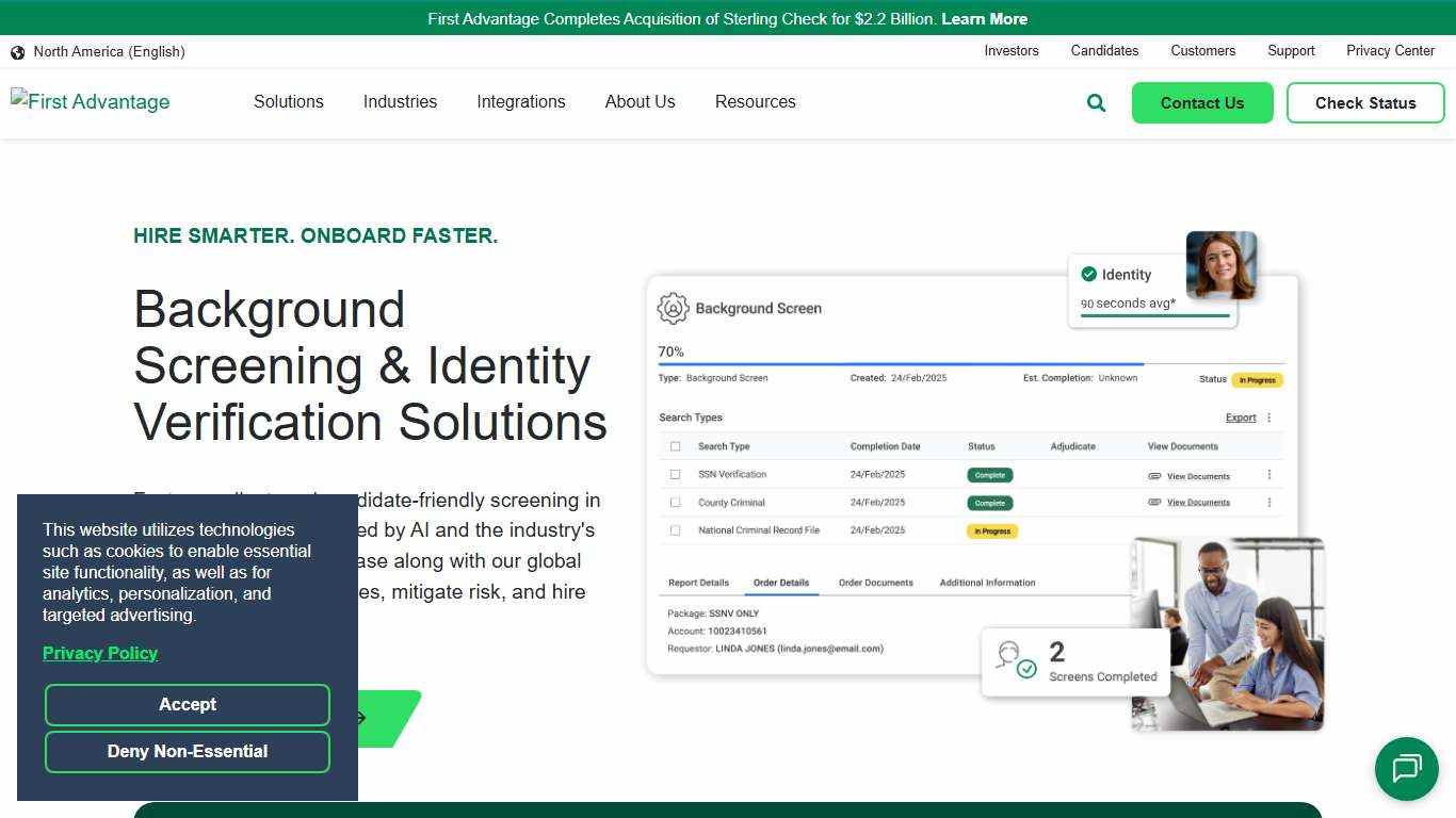 Global Background Checks & Screenings First Advantage