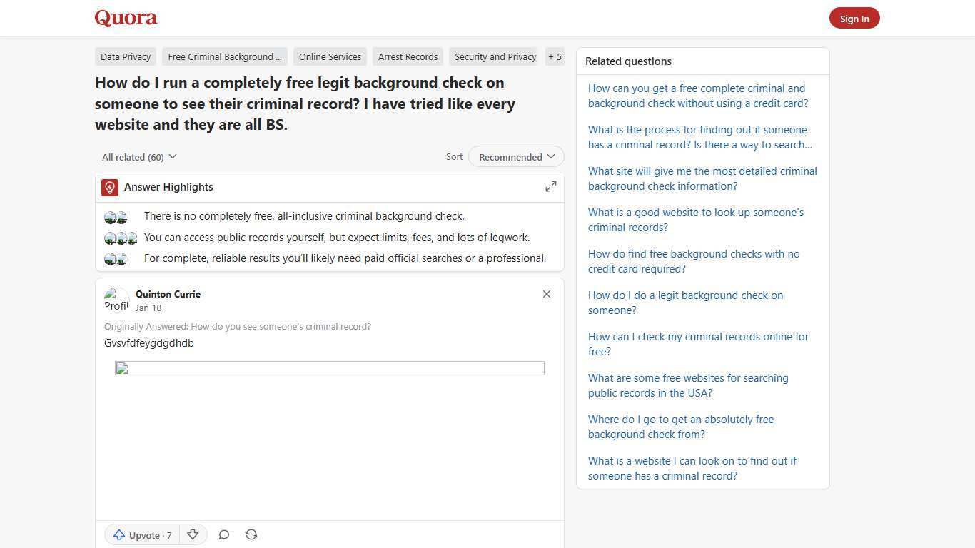 How to run a completely free legit background check on someone to see their criminal record - Quora